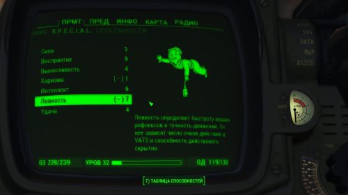 fallout 4 как распределить очки в начале игры